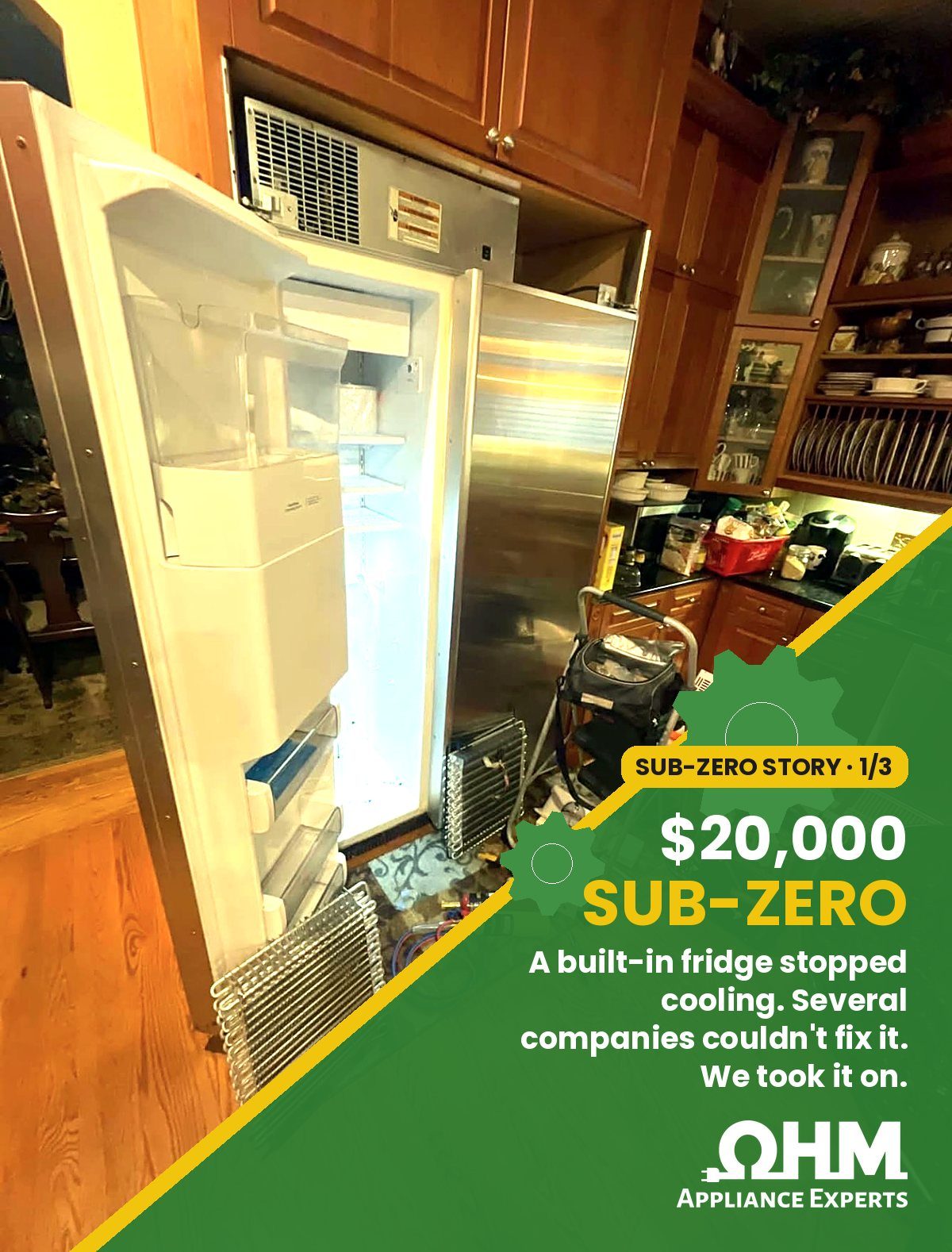 Reparación de un refrigerador Sub-Zero, parte 1 — un refrigerador de $20,000 que otras compañías no pudieron reparar